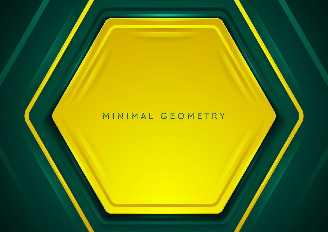 Green and yellow shiny glossy hexagons abstract geometry background vector