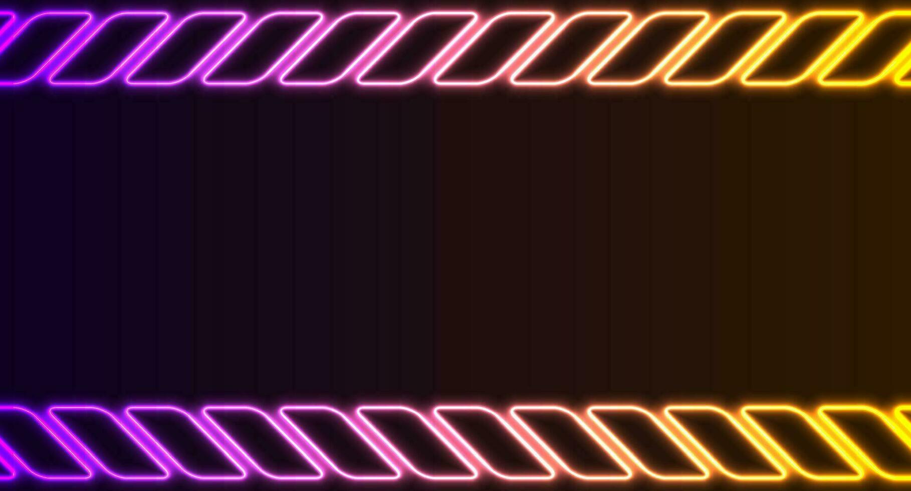 Yellow violet glowing neon abstract technology background vector