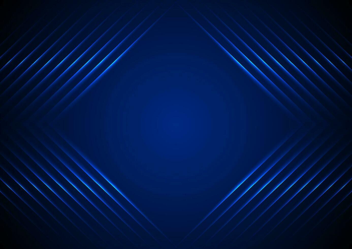 Bright blue abstract neon arrows tech geometry background vector