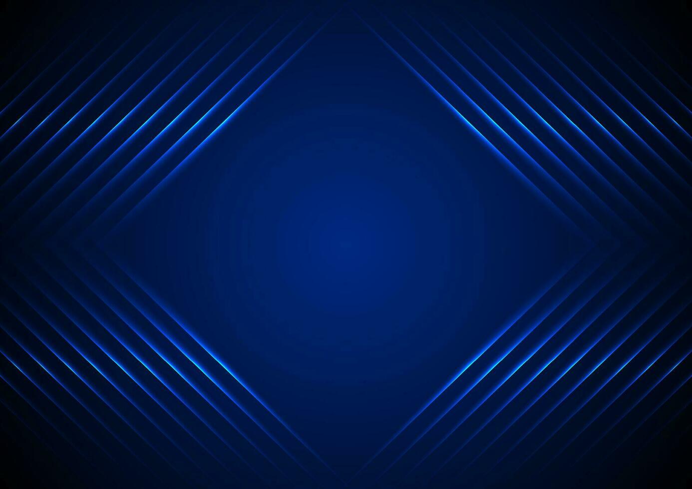 Bright blue abstract neon arrows tech geometry background vector