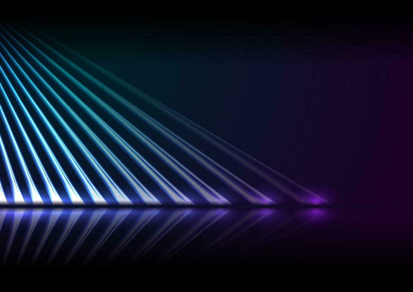 Cyan and violet neon laser rays technology modern background vector