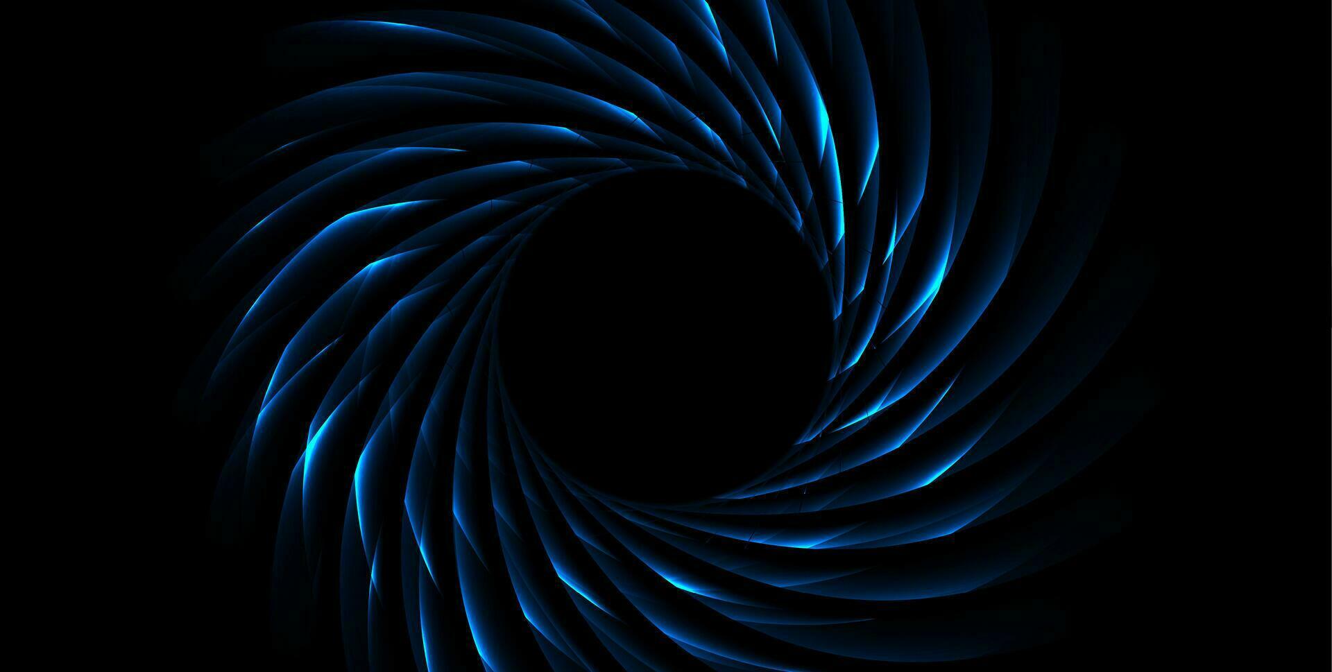 oscuro azul neón resplandor redondo luces logo vector diseño
