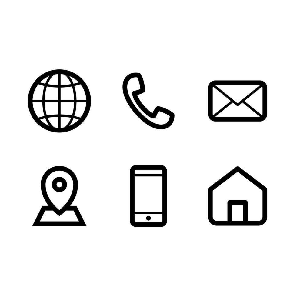 Address Icon Black Outline vector
