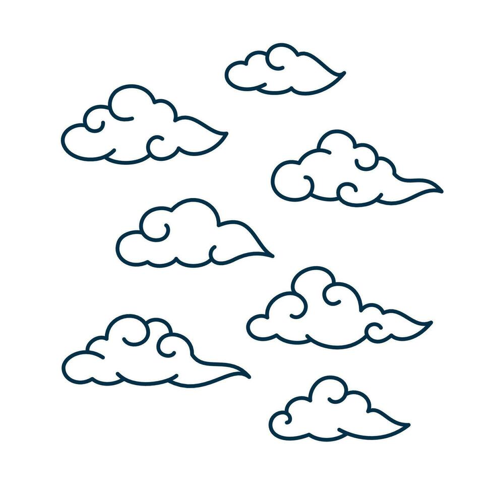 Cloud Asian Chinese Style vector