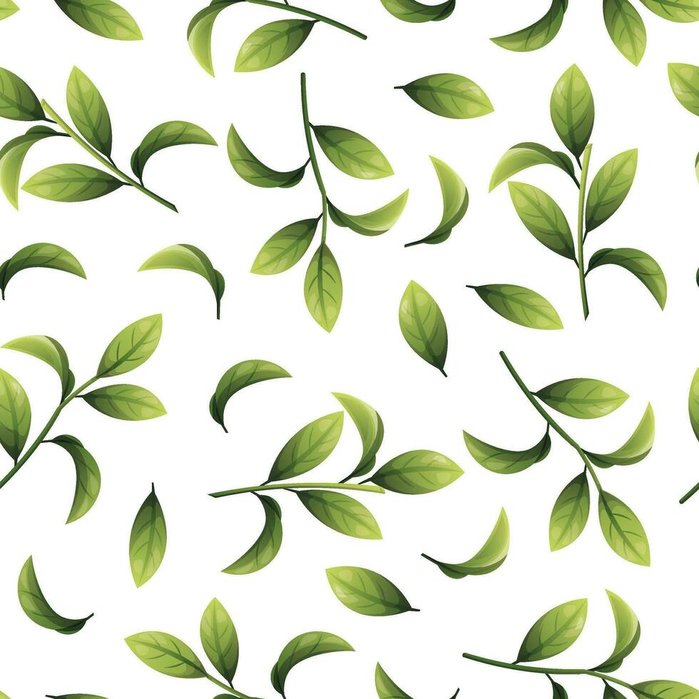 sin costura modelo de verde hojas. arándano hoja textura. leña menuda para tela, fondo de pantalla, envase papel, etc. vector