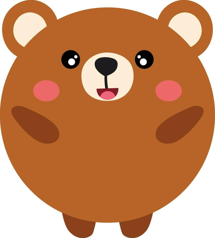 Cute teddy bear with round body vector