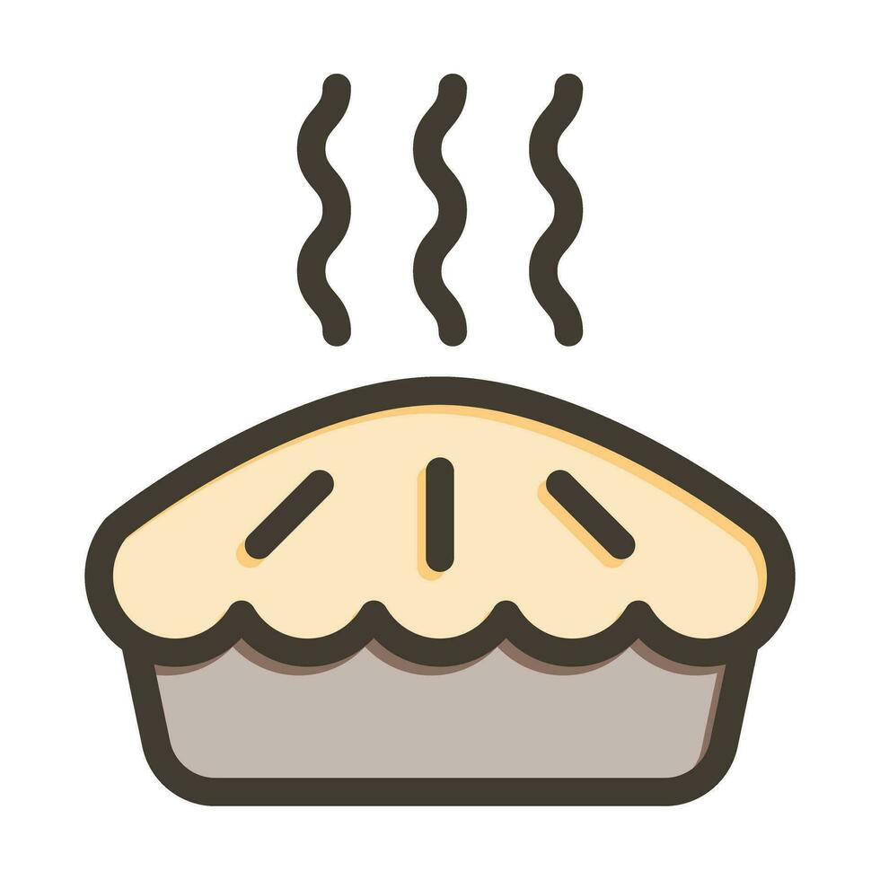 Pie Vector Thick Line Filled Colors Icon For Personal And Commercial Use.