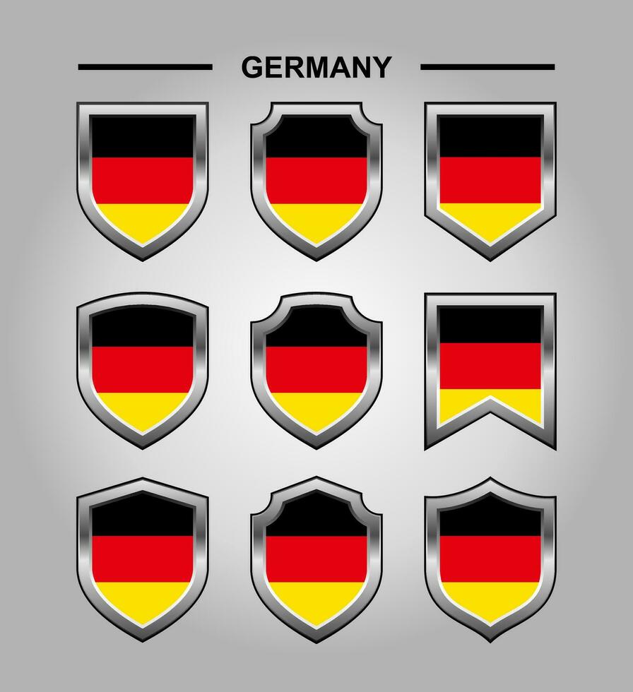 Germany National Emblems Flag and Luxury Shield vector