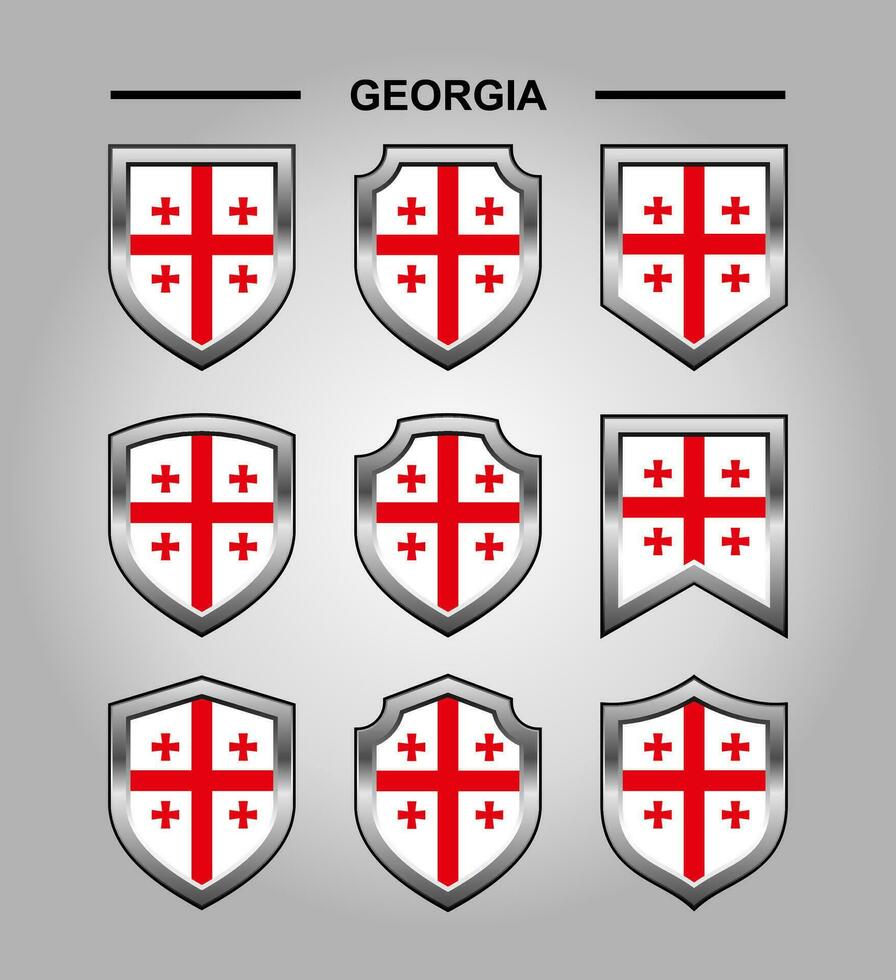 Georgia nacional emblemas bandera y lujo proteger vector