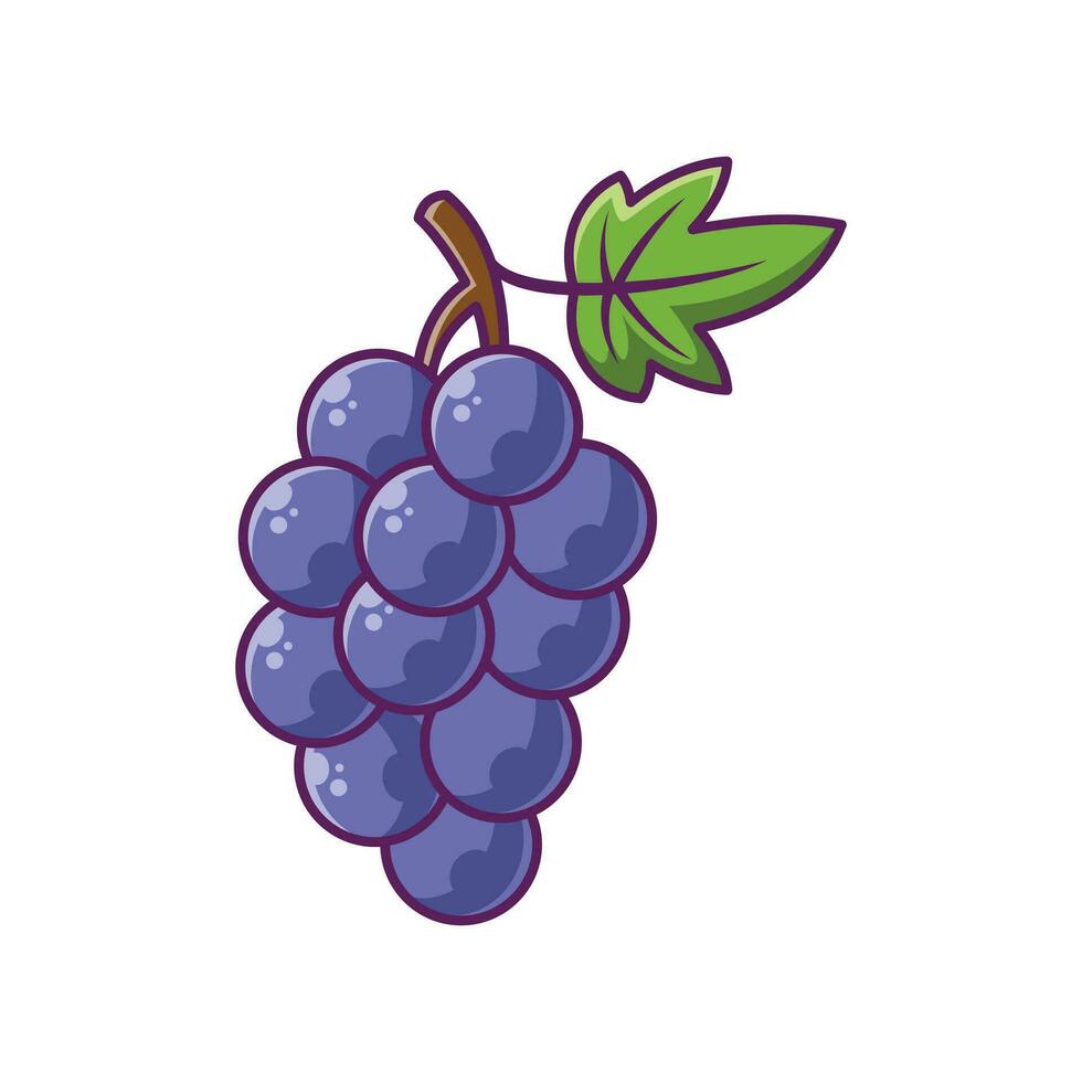 Grape Fruit Cartoon Vector Illustration Design. Fruits Premium Illustration Isolated.