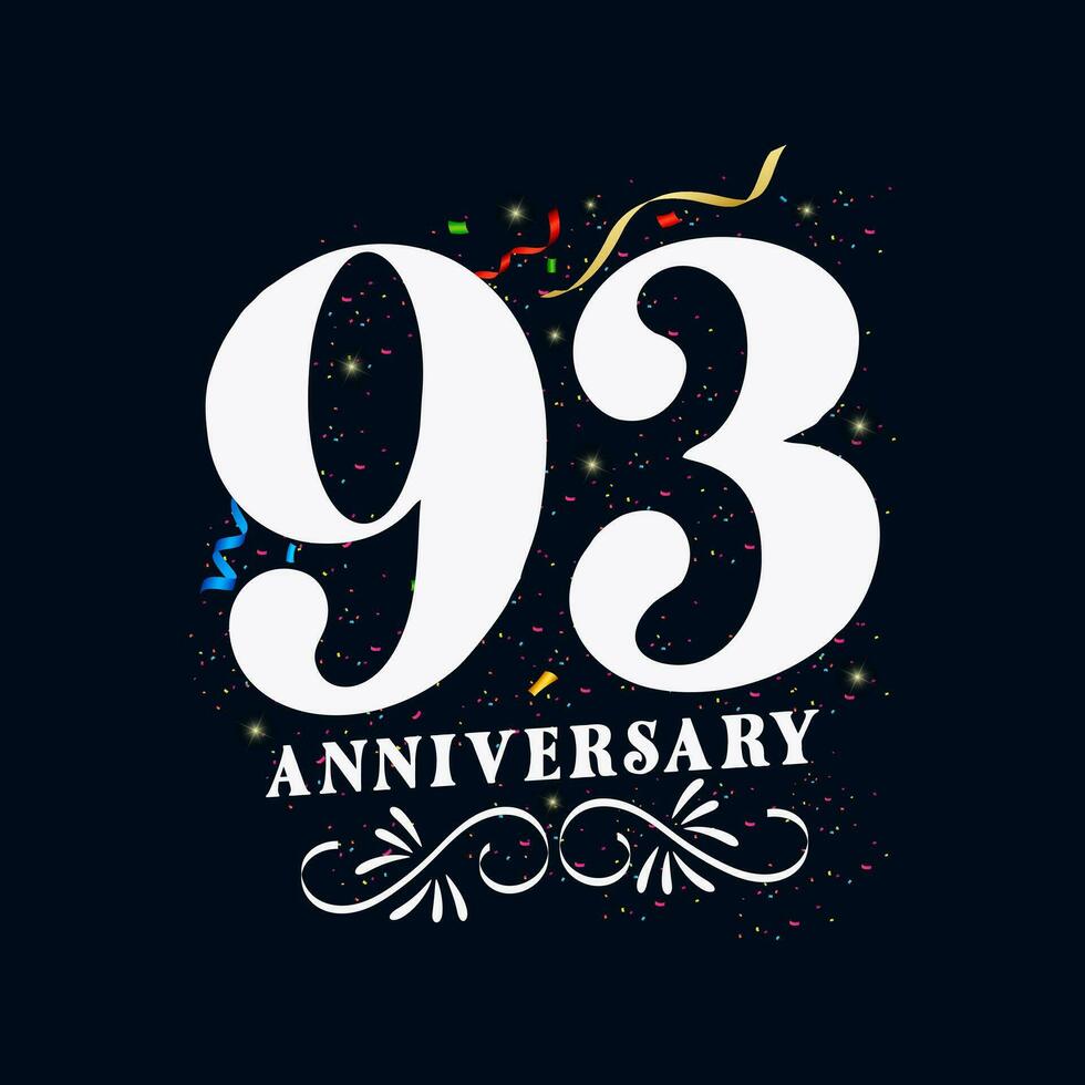 93 aniversario lujoso dorado color 93 años aniversario celebracion logo diseño modelo vector