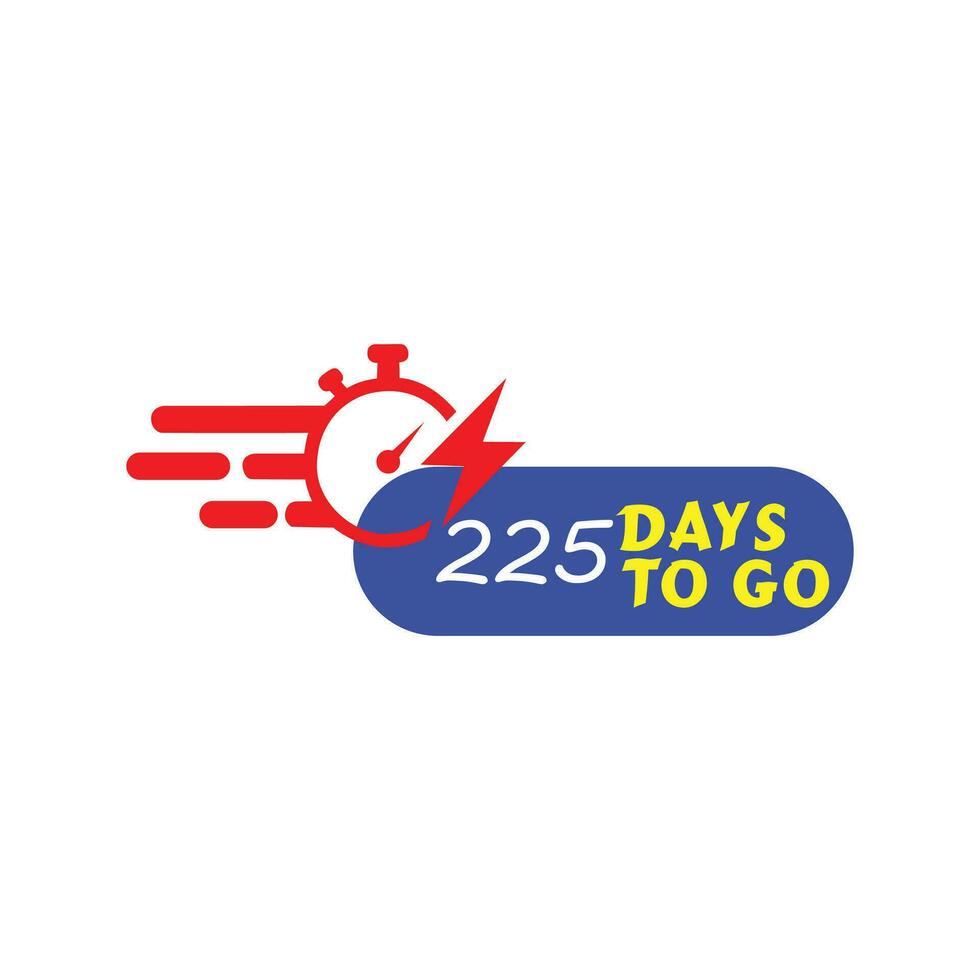 225 Days to go vector