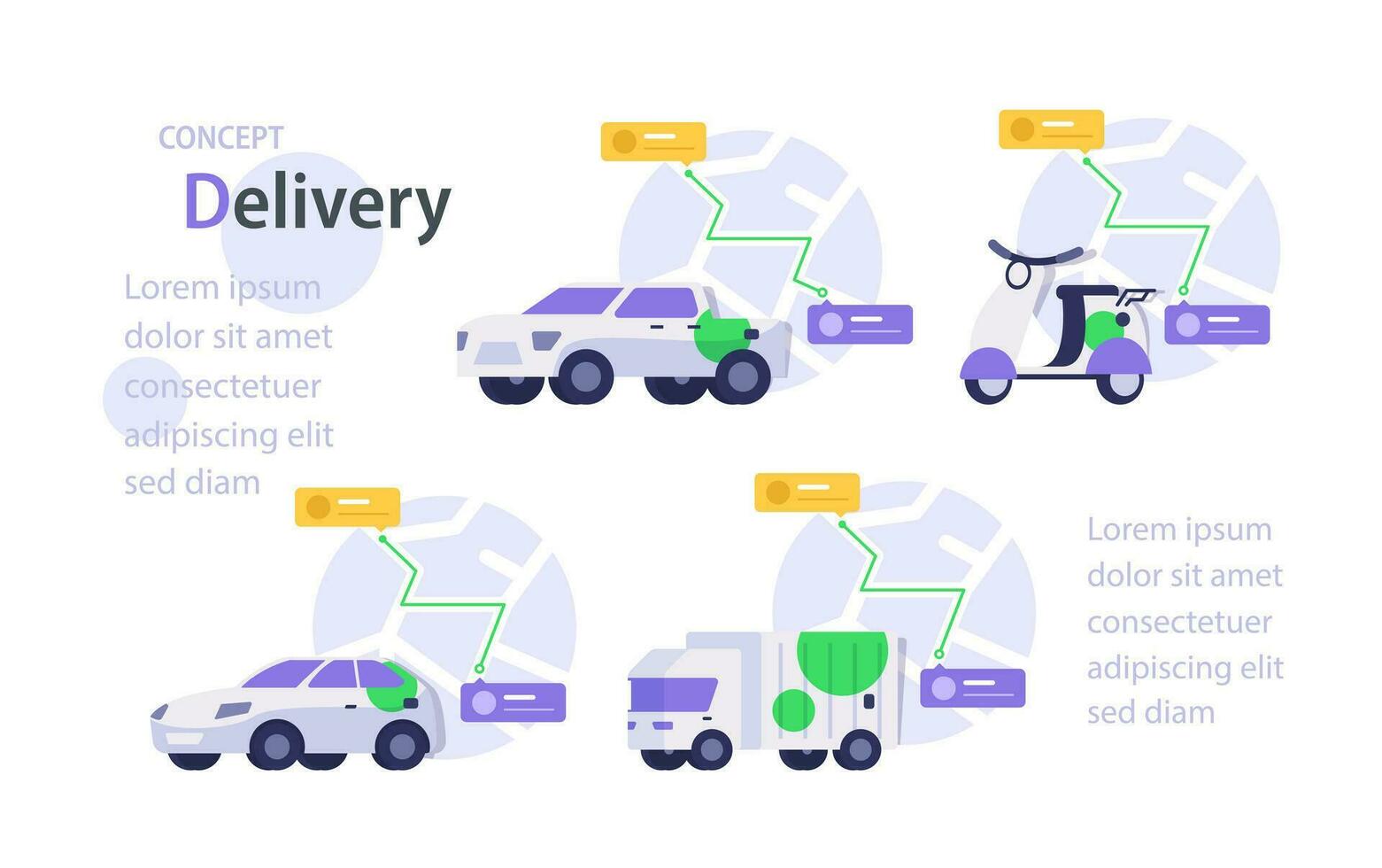 Online delivery service concept, order tracking,flat design icon vector illustration