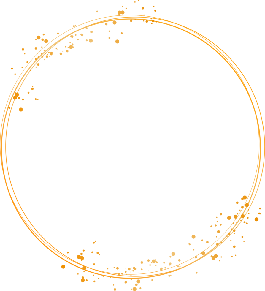 Gold circle glitter frame png