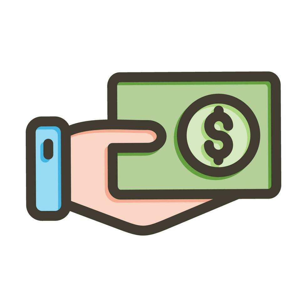 Income Vector Thick Line Filled Colors Icon For Personal And Commercial Use.