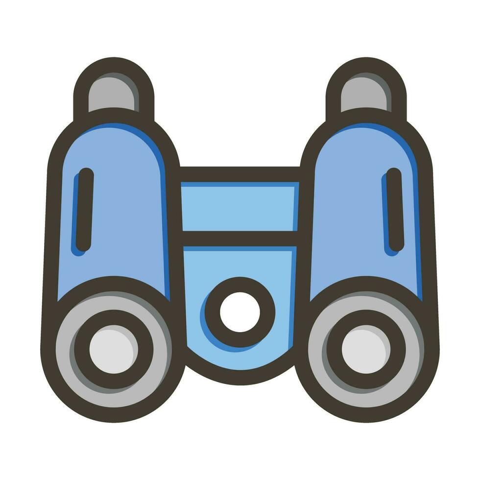 Binoculars Vector Thick Line Filled Colors Icon For Personal And Commercial Use.