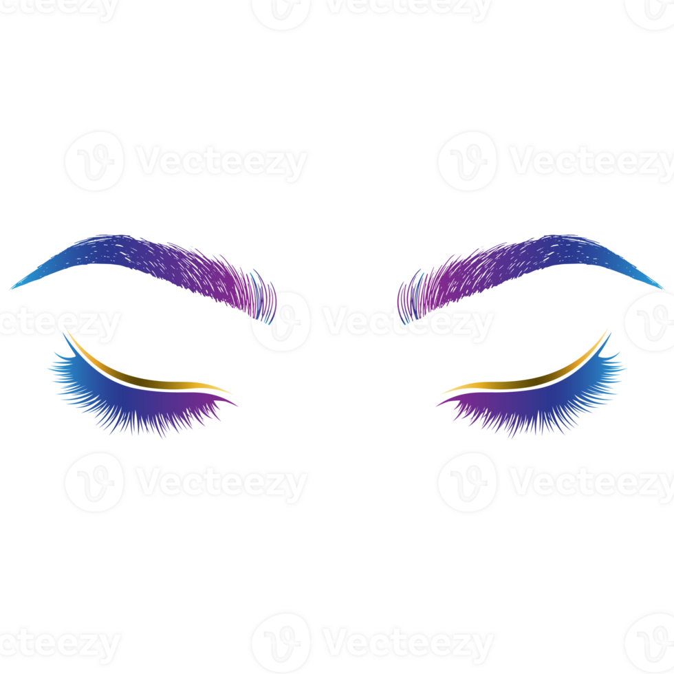 Eyelashes and Eyebrows make up design for beauty salon png