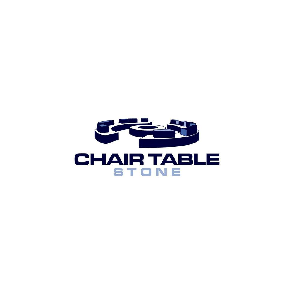 silla mesa Roca logo diseño vector