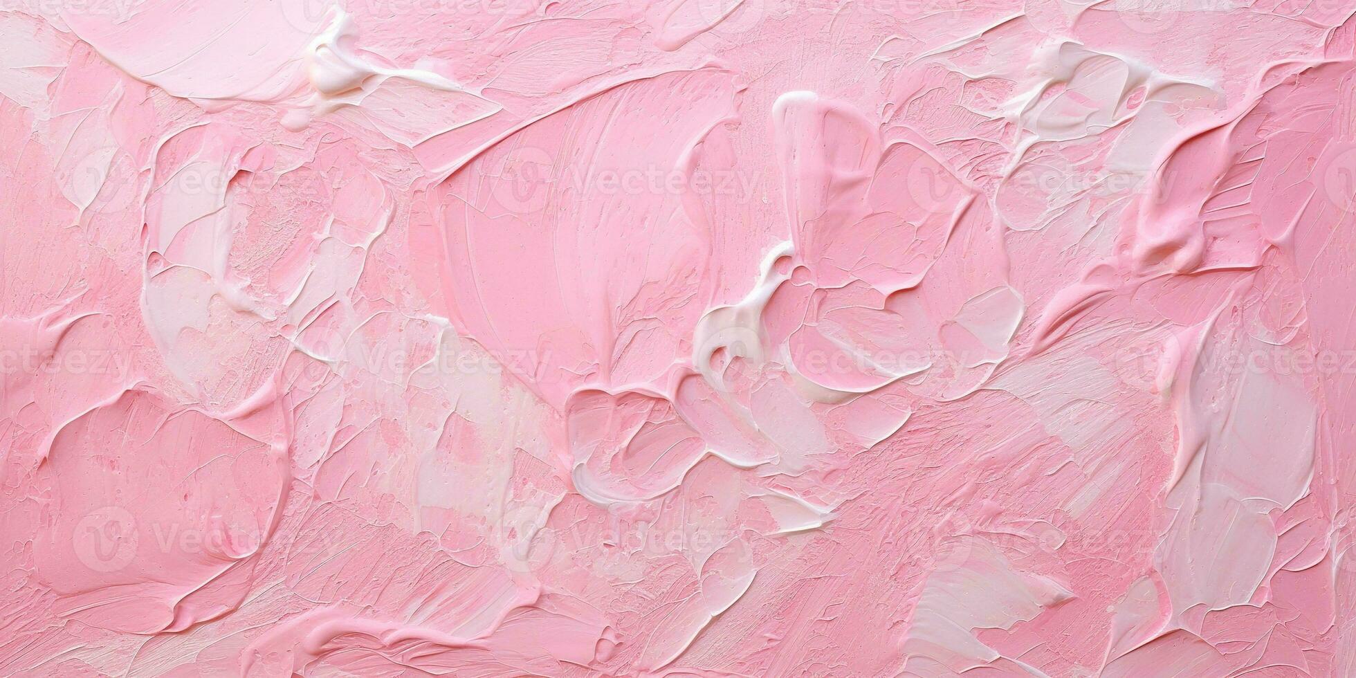 Generative AI, Closeup of impasto abstract rough pink art painting texture photo