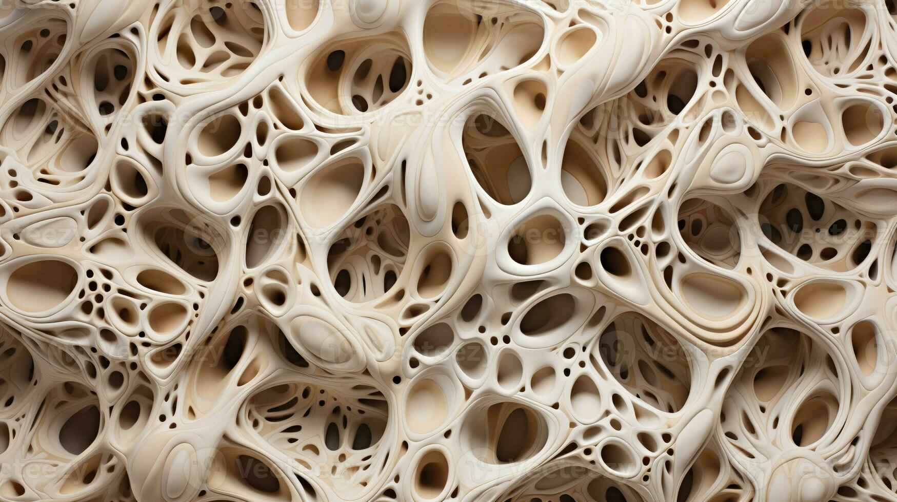 Generative AI, white, ivory and beige modelling clay, gypsum or ceramic background and texture, curls and flowing forms photo