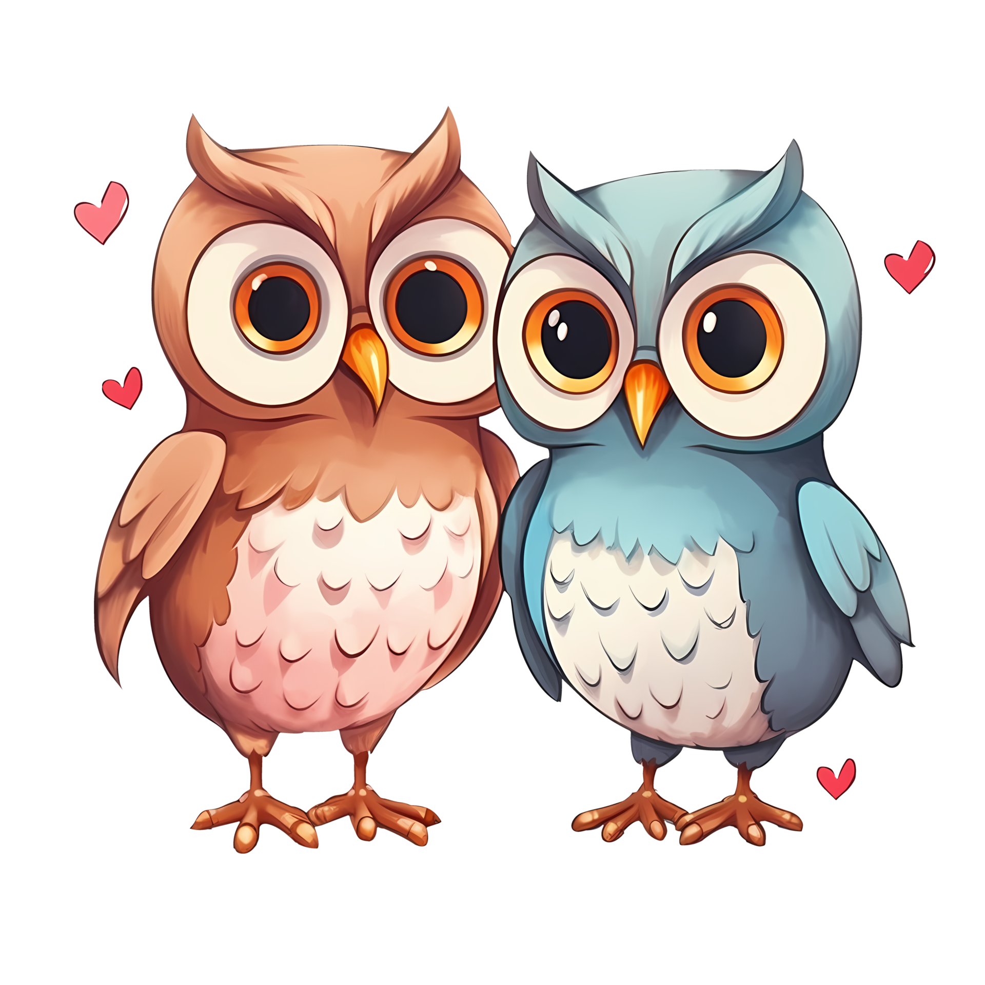 süß Eule Paar Clip Art Illustration ai generativ 28889405 PNG