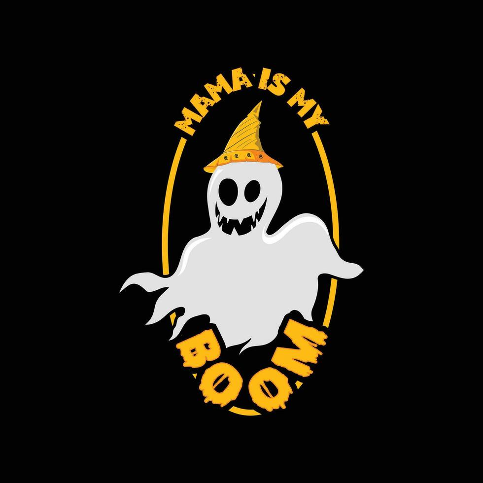 mama is my boom vector t-shirt design. Halloween t-shirt design. Can be used for Print mugs, sticker designs, greeting cards, posters, bags, and t-shirts.