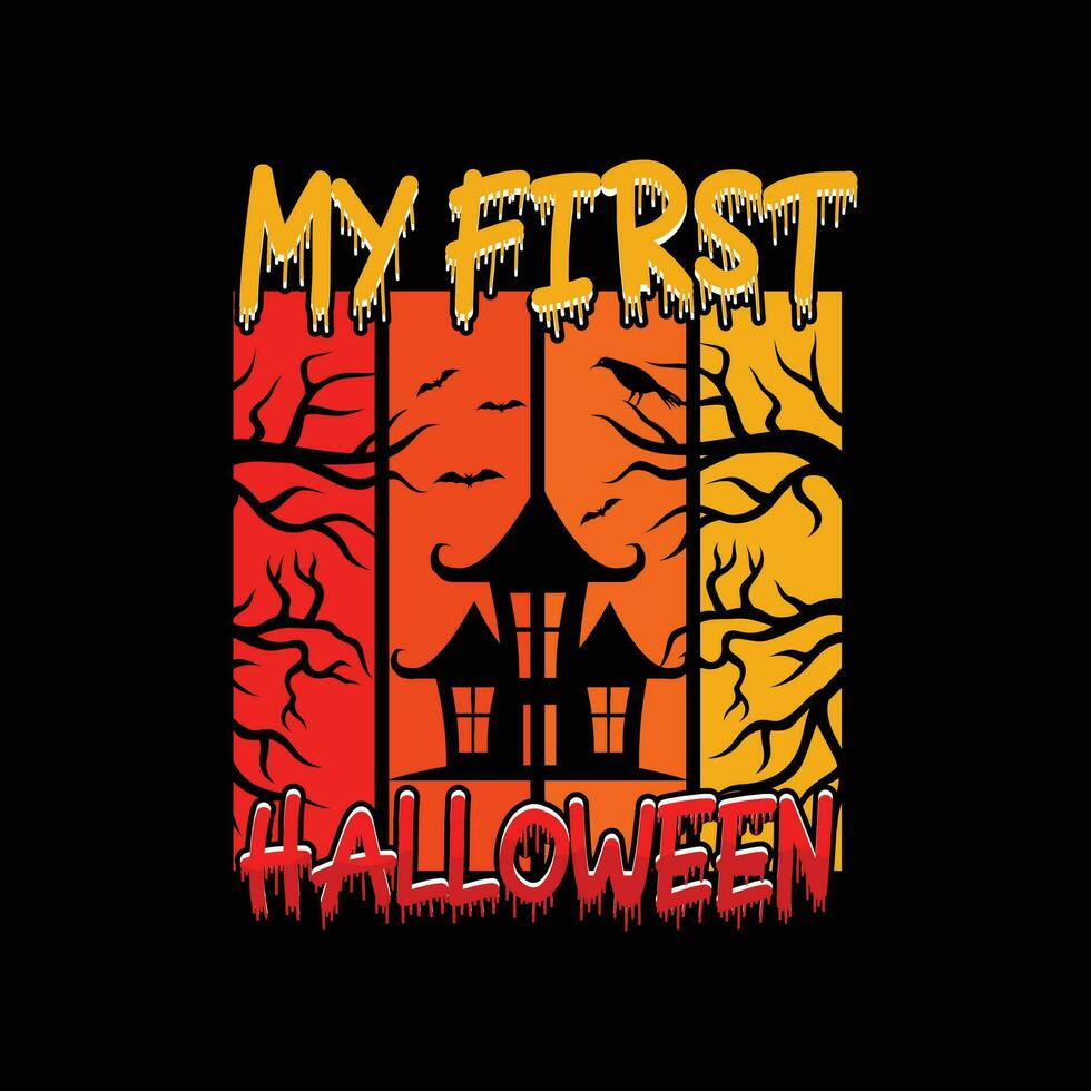 Halloween vector t-shirt design. Halloween t-shirt design. Can be used for Print mugs, sticker designs, greeting cards, posters, bags, and t-shirts.