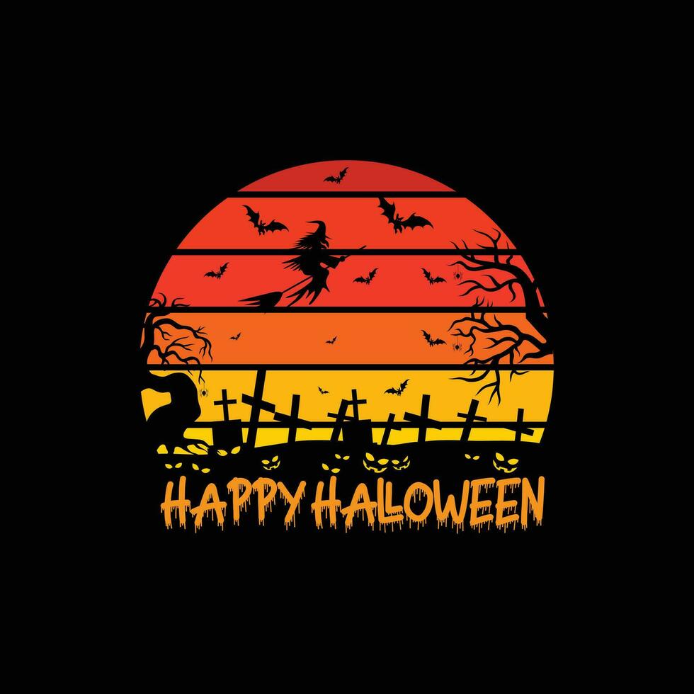 Happy Halloween vector t-shirt design. Halloween t-shirt design. Can be used for Print mugs, sticker designs, greeting cards, posters, bags, and t-shirts.