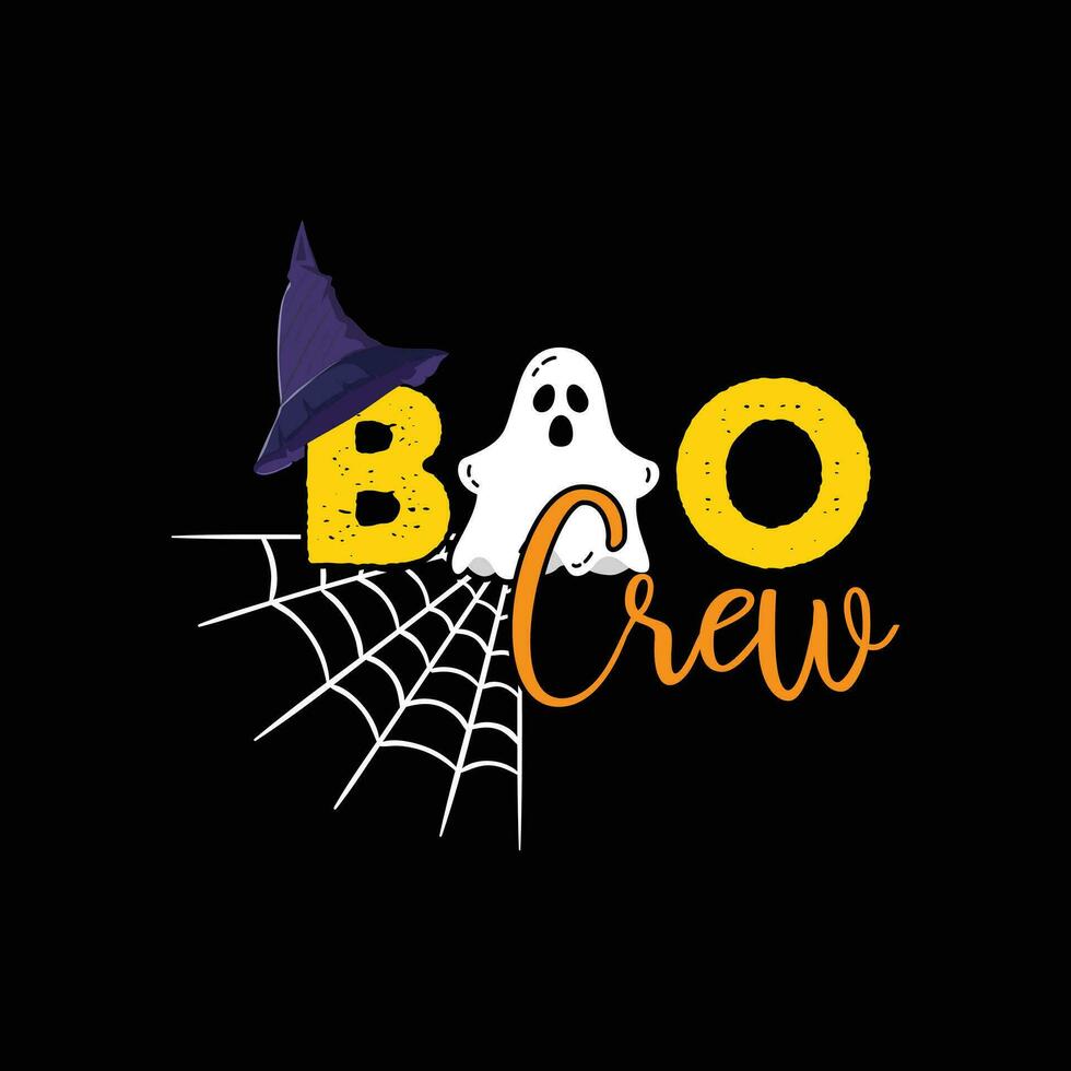 Boo Crew vector t-shirt design. Halloween t-shirt design. Can be used for Print mugs, sticker designs, greeting cards, posters, bags, and t-shirts.