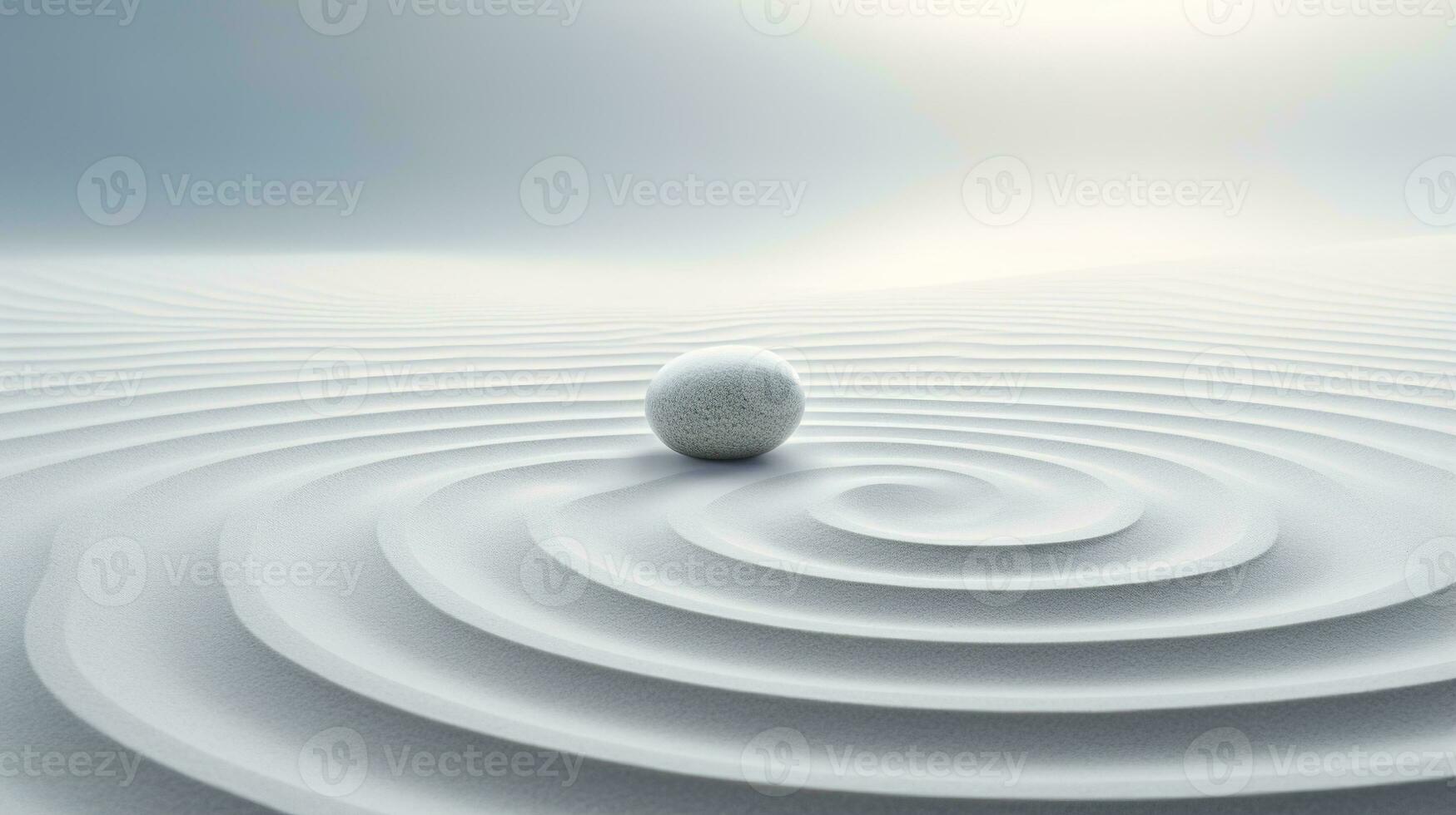 Generative AI, Zen garden, hypnotic simple illustration, calm relax and meditation concept photo