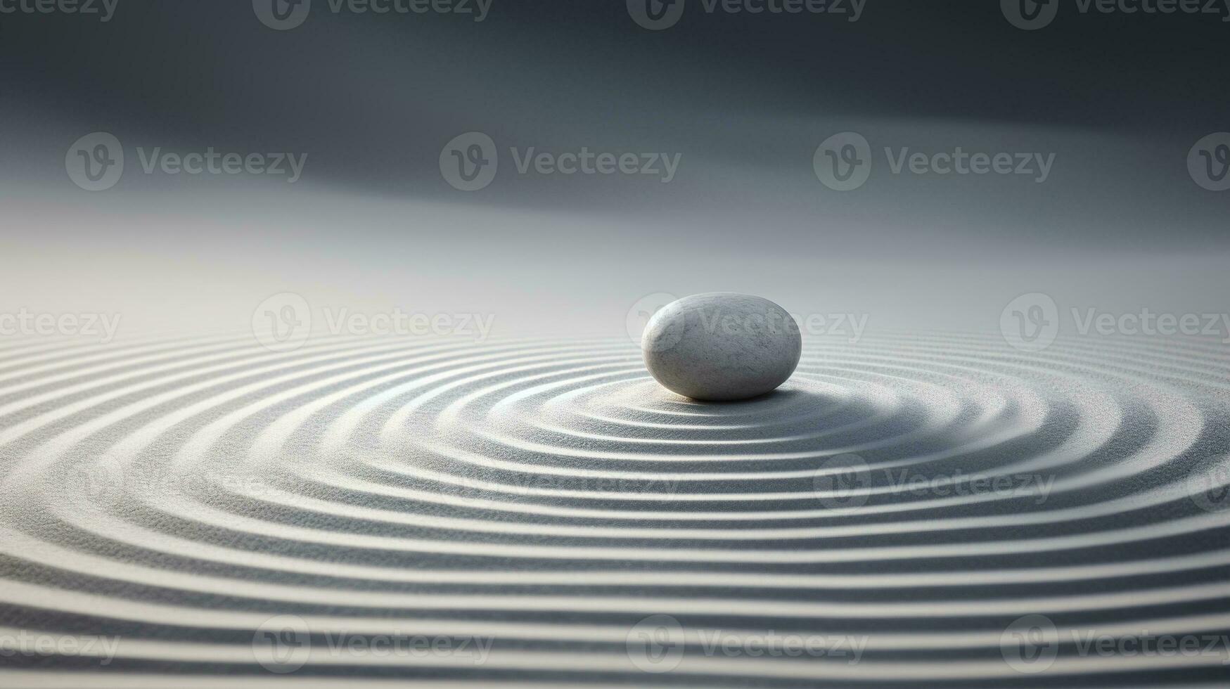 Generative AI, Zen garden, hypnotic simple illustration, calm relax and meditation concept photo