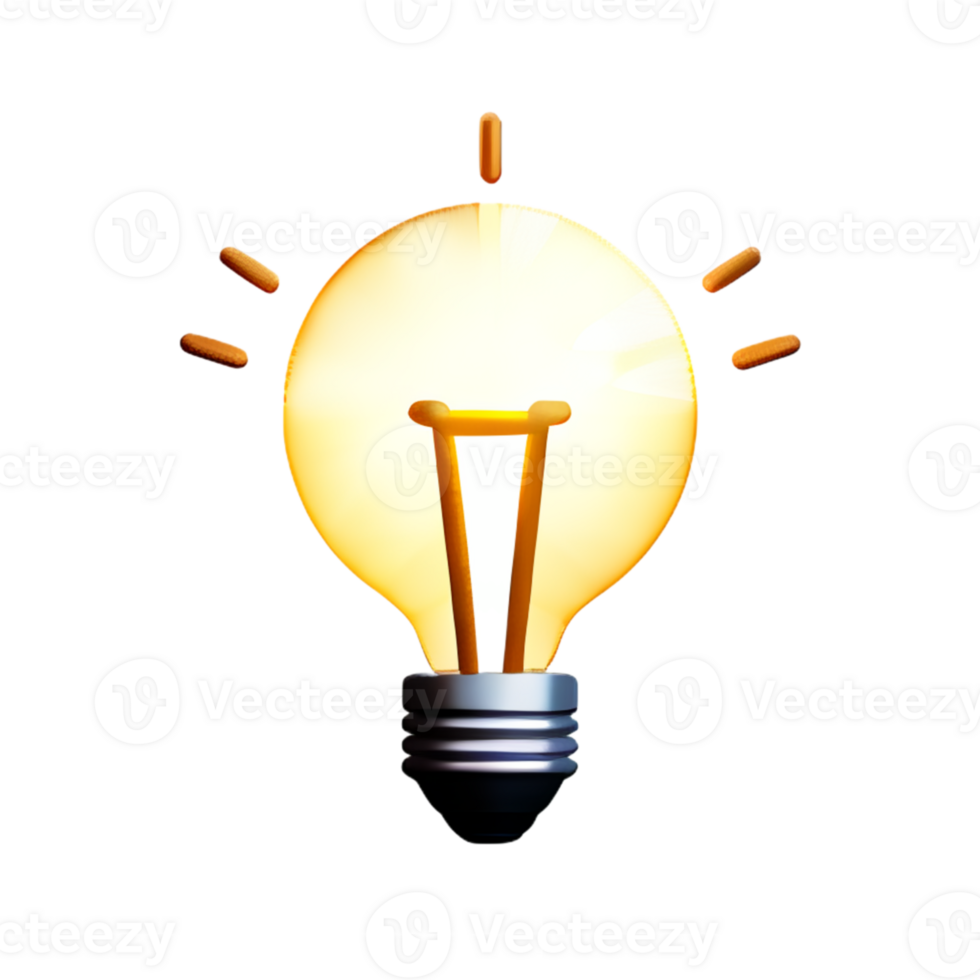 LightBulb Idea Lamp AI Generative png