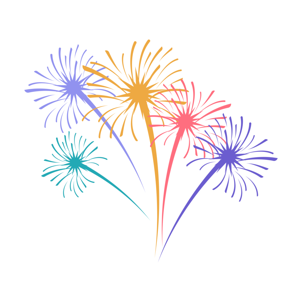 multicolore fuoco d'artificio illustrazione, png generativo ai