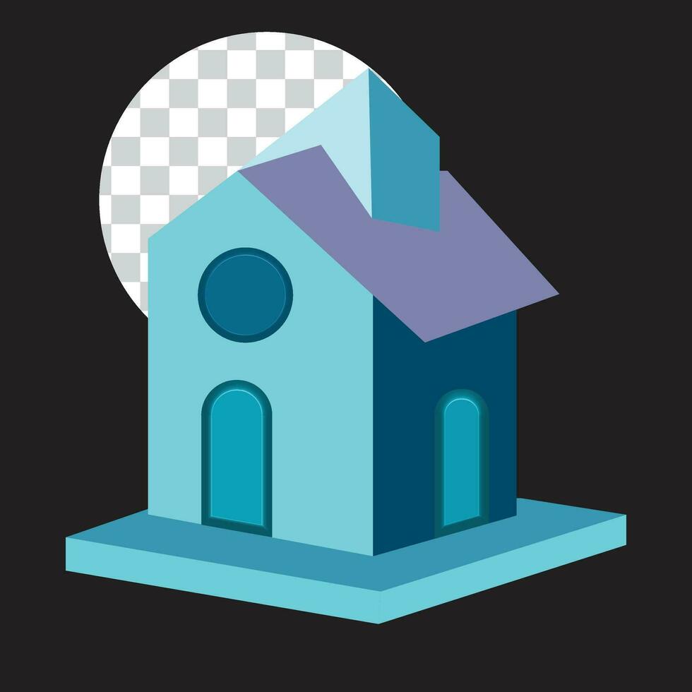 House and condominium icon, House for business. Real estate concept. 2d render illustration vector