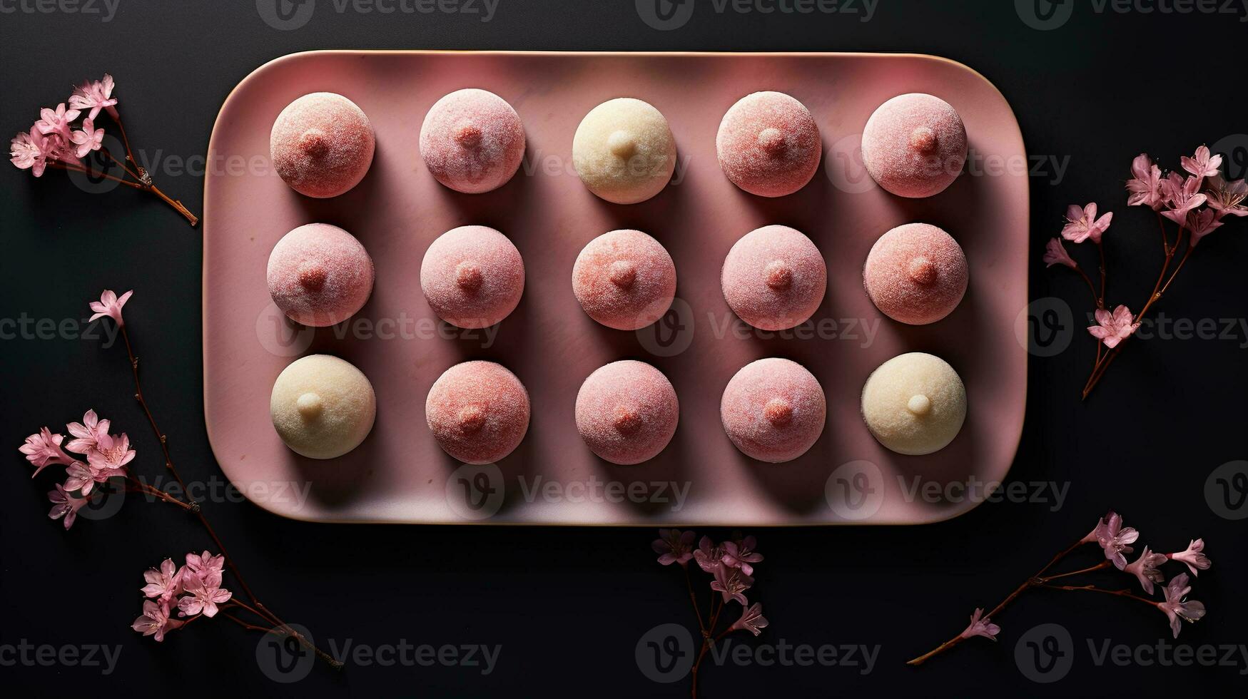 Generative AI, Japanese traditional confectionery cake wagashi, various types of sweets photo