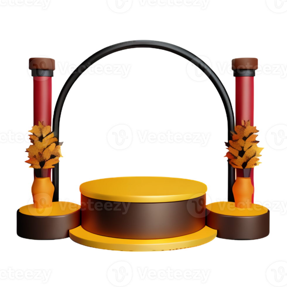 l'automne podium vitrine ai génératif png