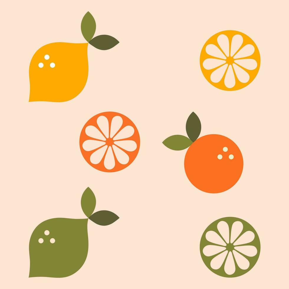 Illustration of oranges and lemons pattern 28890385 Vector Art at Vecteezy