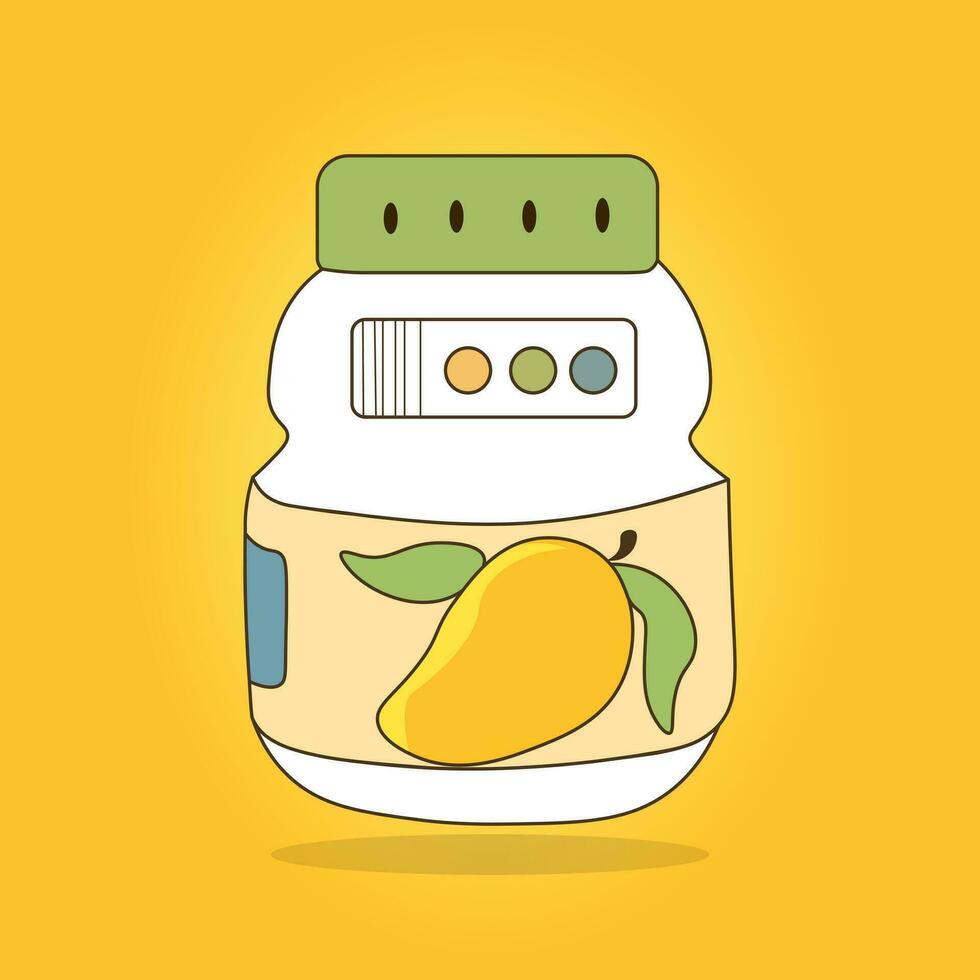 Mango fruit flavored drink vector illustration