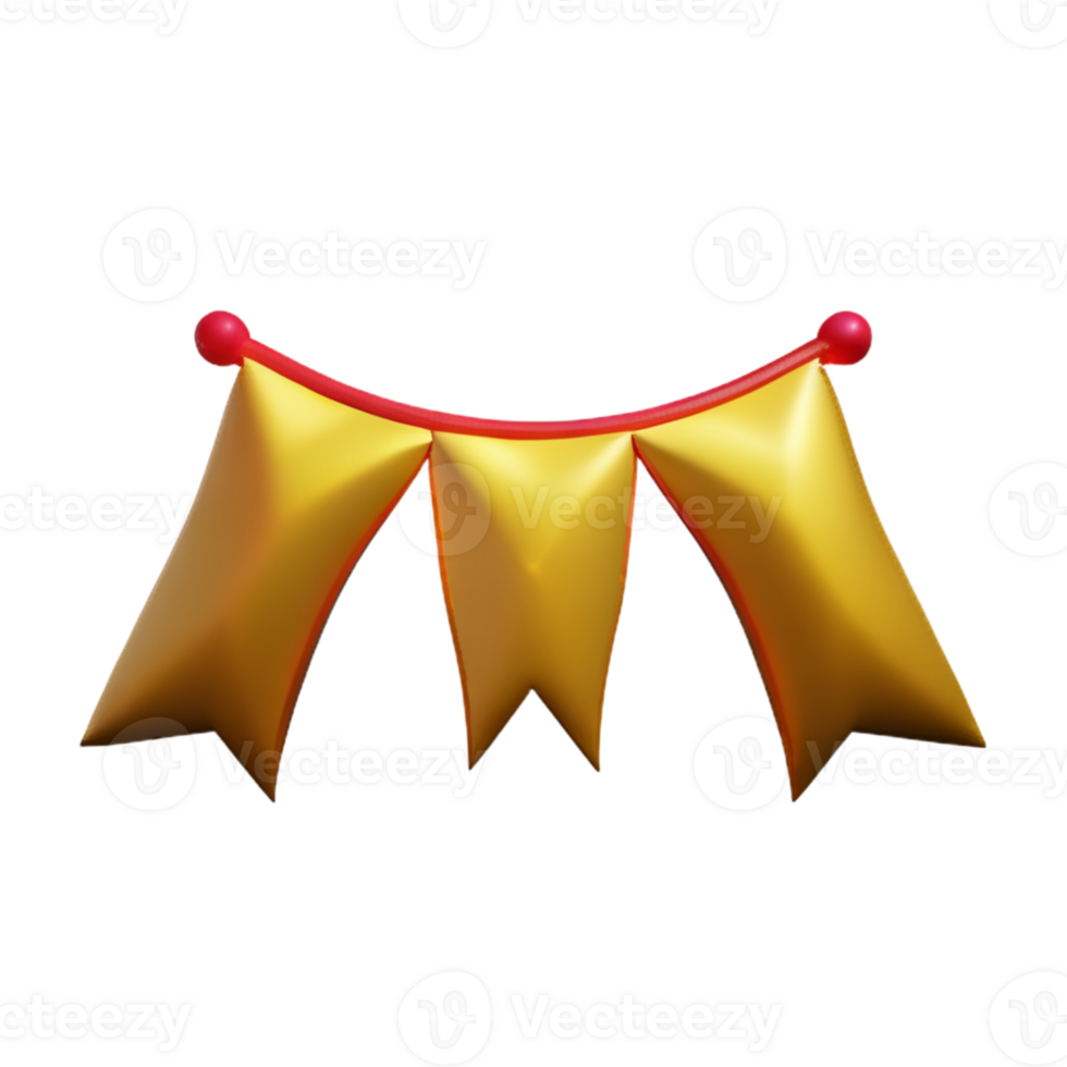 Party Banner Gold  AI Generative png