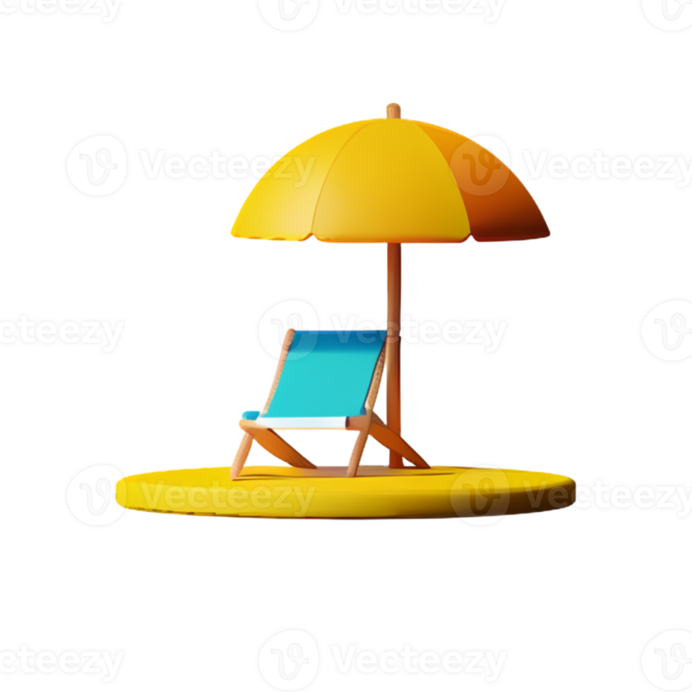 Summer Chair Beach AI Generative png