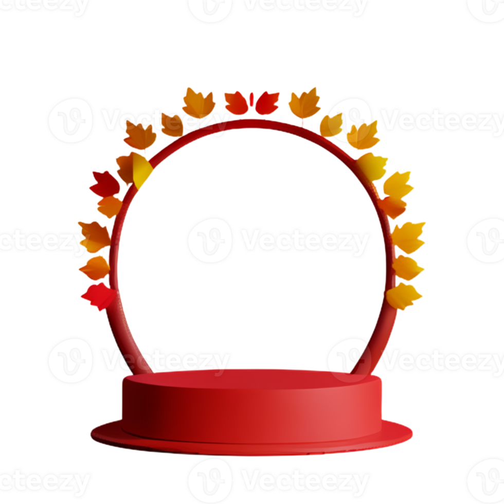 Podium Papercut Autumn AI Generative png