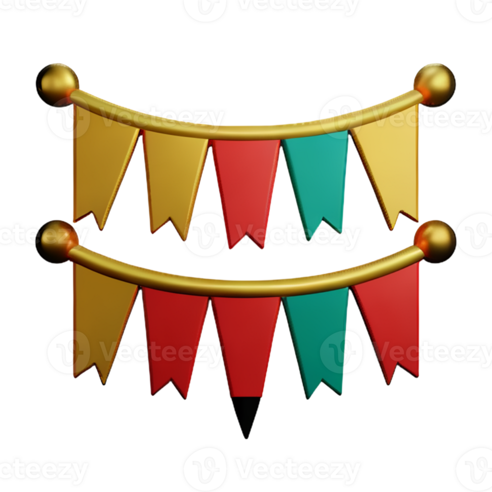 Party Banner Gold  AI Generative png