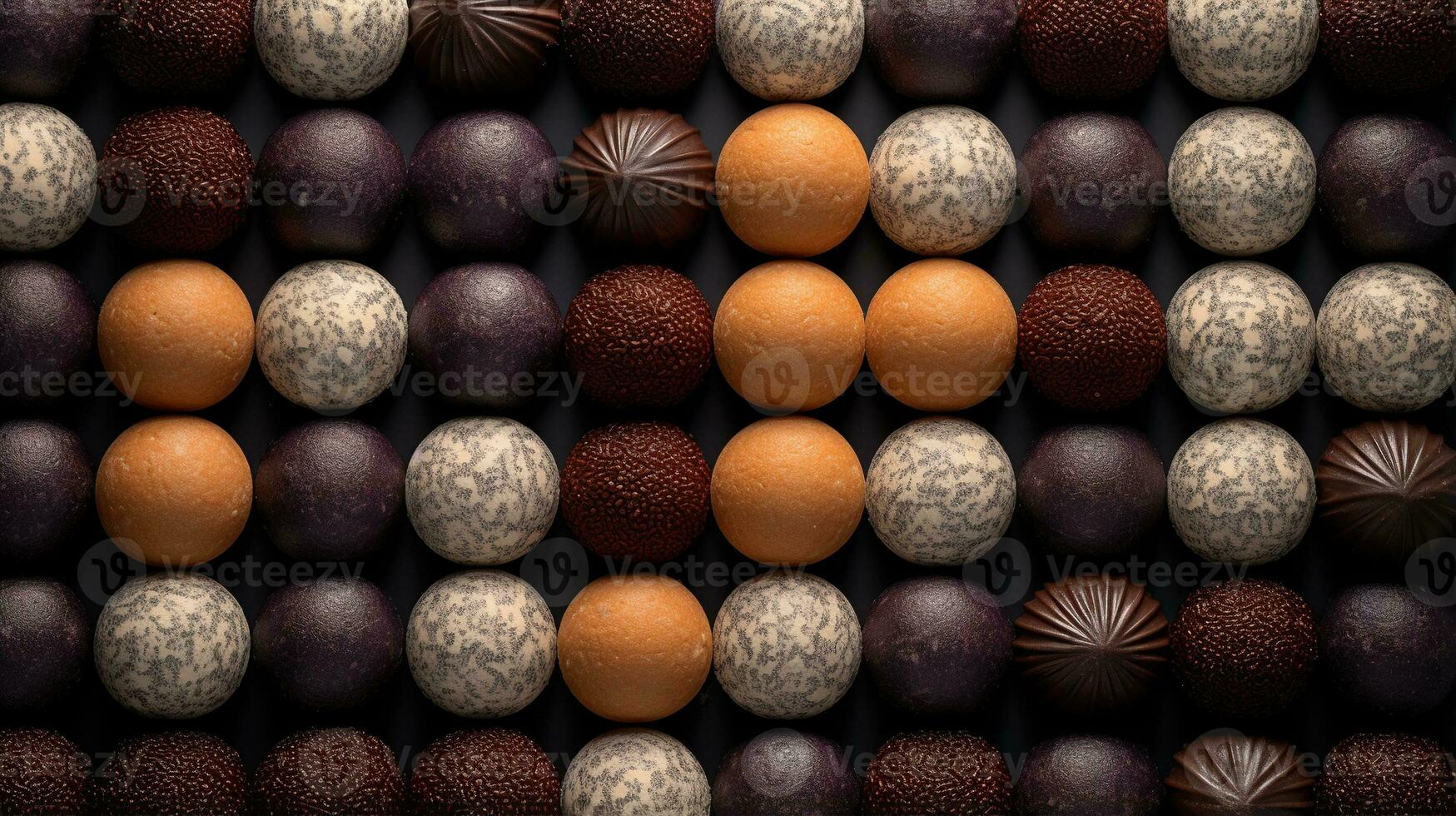 Generative AI, Chocolate candy balls, close up traditional Brazilian brigadeiro photo