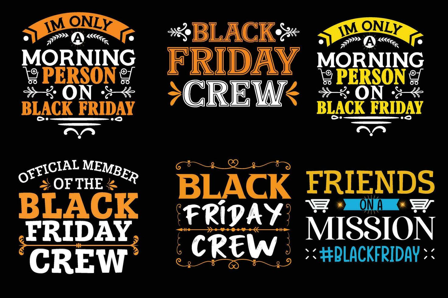 Black friday  t-shirt design bundle, Set of Black friday t-shirt vector