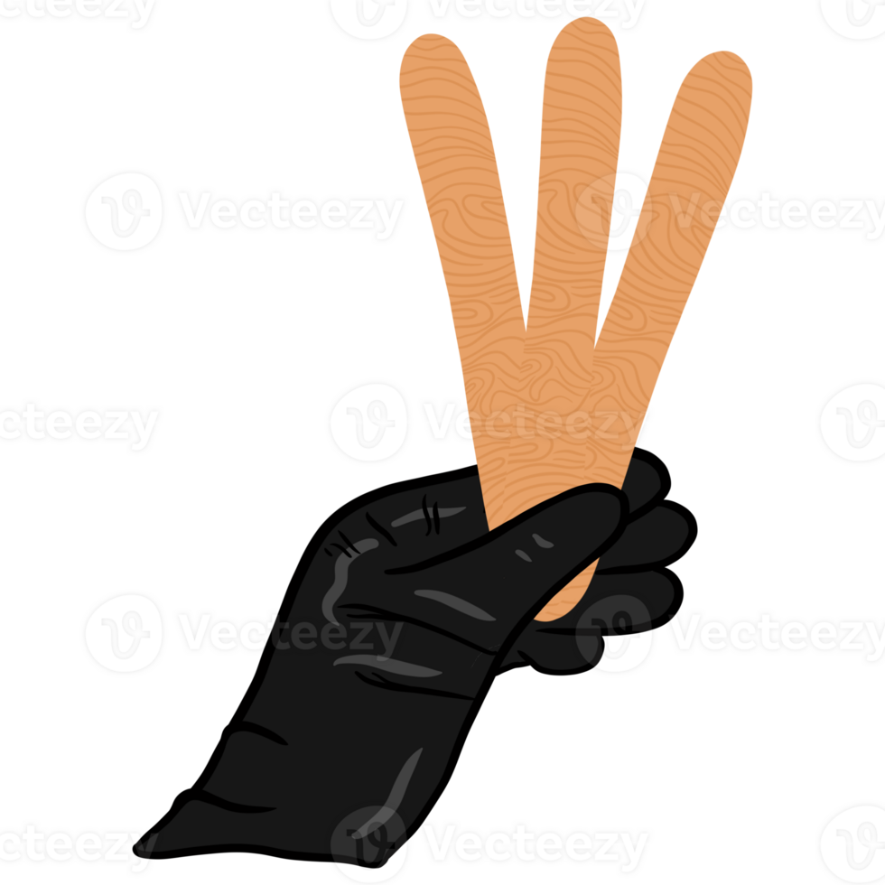 svart handske innehav vaxning pinnar png