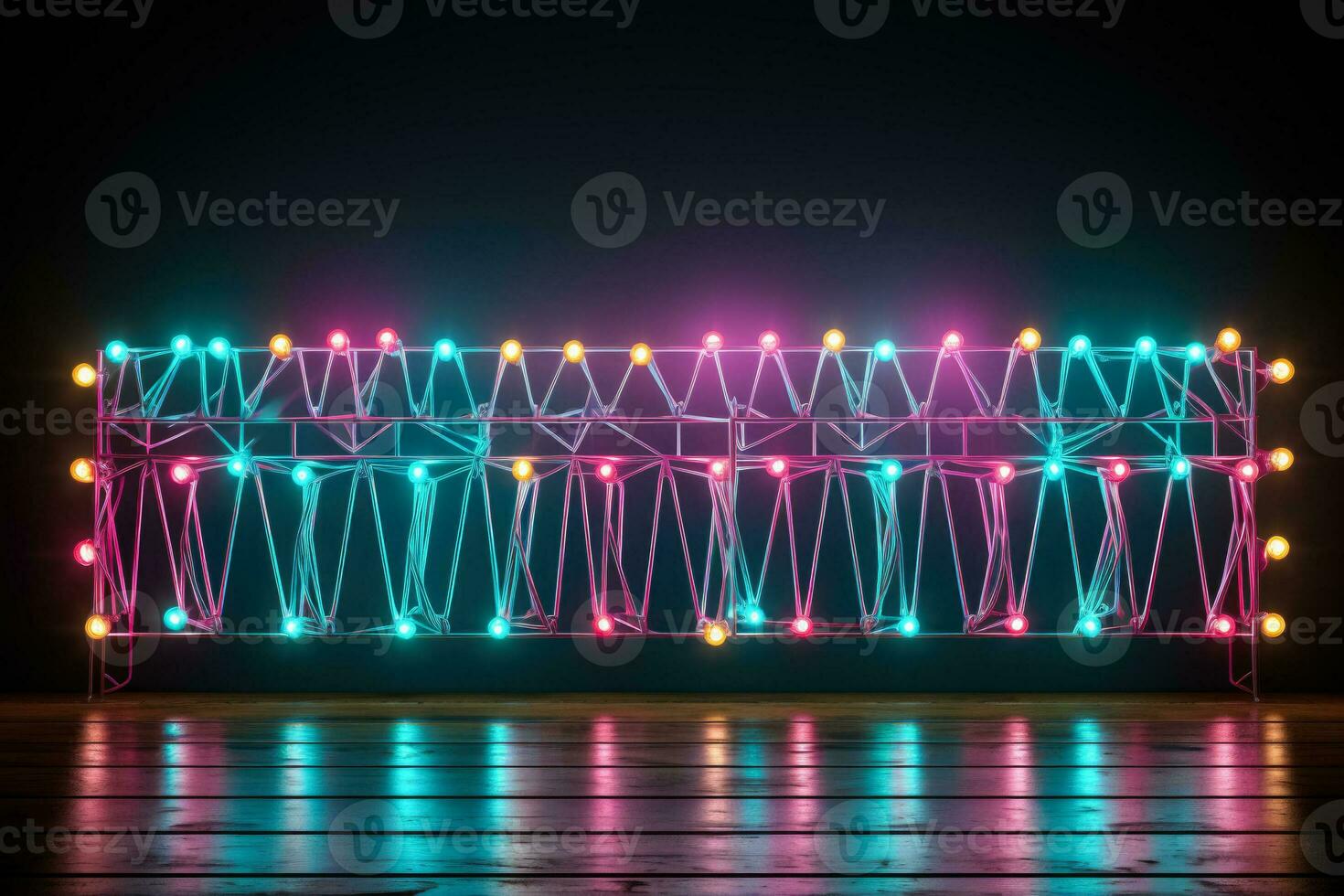 Festive neon sign illuminating Cyber Week on a website banner photo