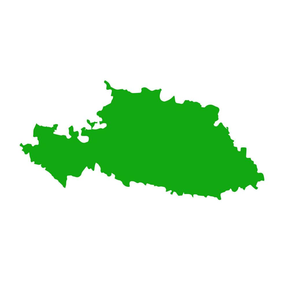 Beed district map with green color. Beed a dist of Maharashtra. vector