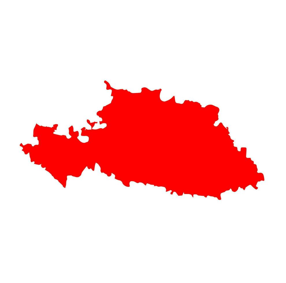 Beed district map in red color. Beed a dist of Maharashtra. vector