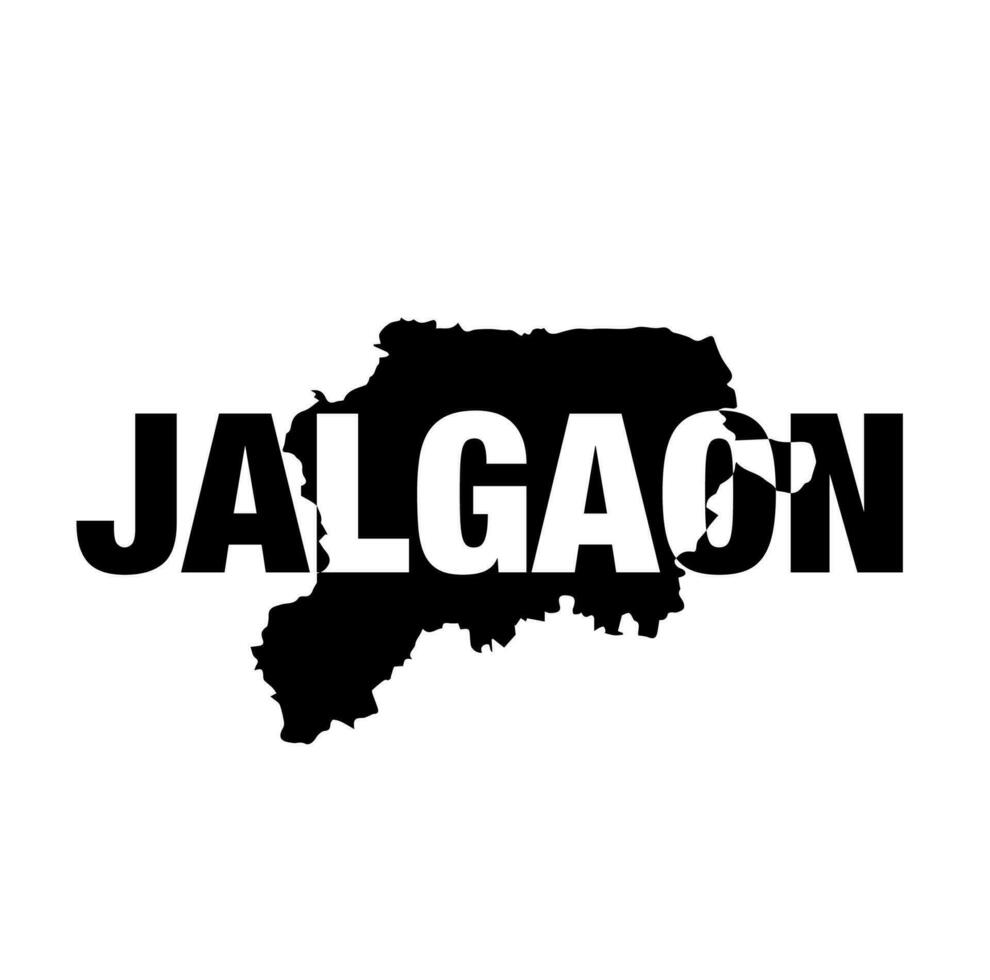 Jalgaon dist map lettering. Jalgaon is a district of Maharashtra. vector