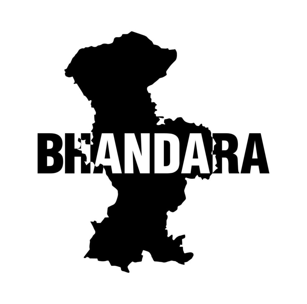 Bhandara district map lettering. Bhandara a dist of Maharashtra. vector